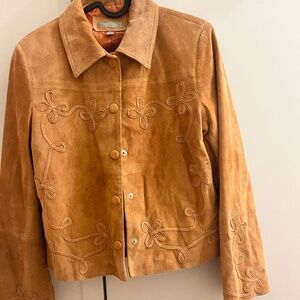The Territory Ahead Peach Suede Jacket